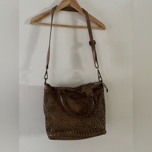 Italian leather Brown Woven handbag